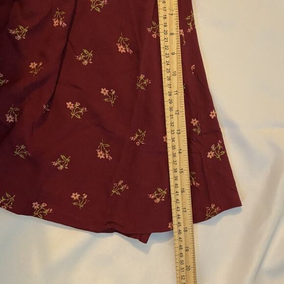 Free People Mini Dress S Burgundy Floral | NWT | Cottagecore Peasant Dress - Picture 6 of 6